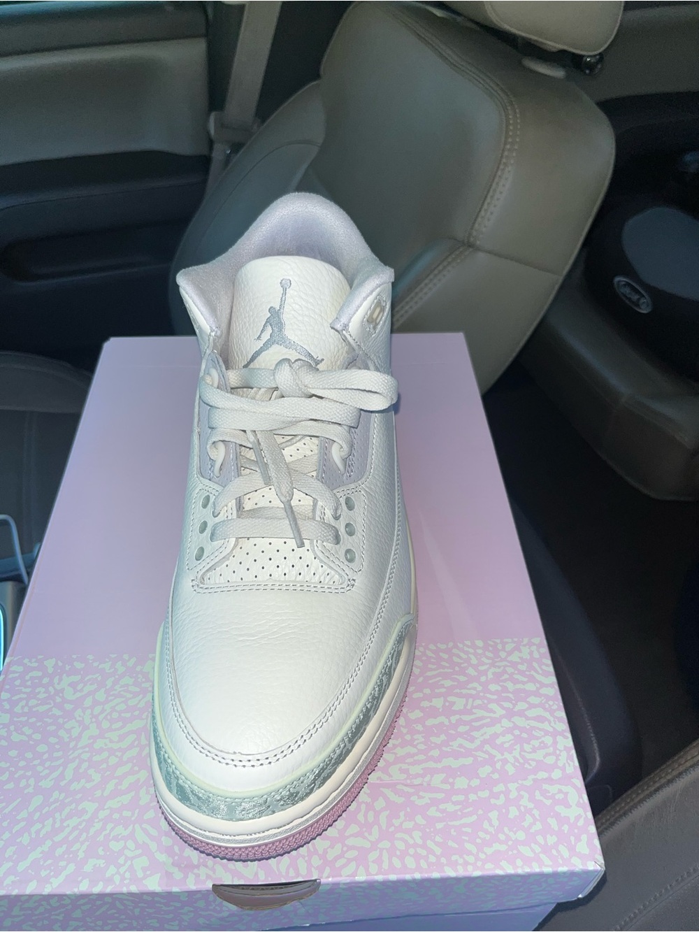 Jordan Men’s White Iridescent Trim Athletic Sneakers